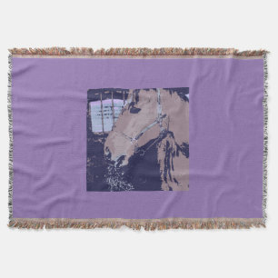pop art horse throw blanket