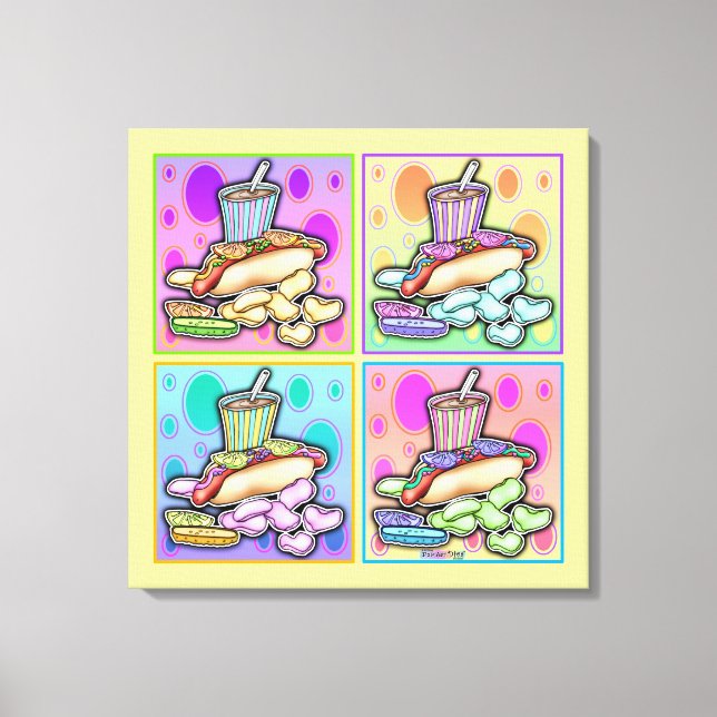 Pop Art HOT DOG Gallery Wrap Canvas Print (Front)
