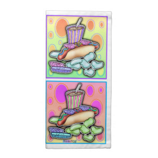 POP ART HOT DOGS CLOTH NAPKIN