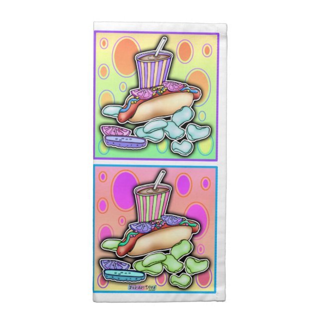 POP ART HOT DOGS CLOTH NAPKIN (Half Fold)