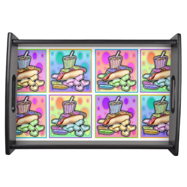 POP ART HOT DOGS SERVING TRAY (Front)