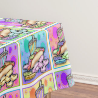 POP ART HOT DOGS TABLECLOTH