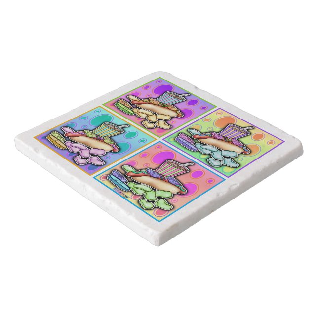 POP ART HOT DOGS TRIVET (Corner)
