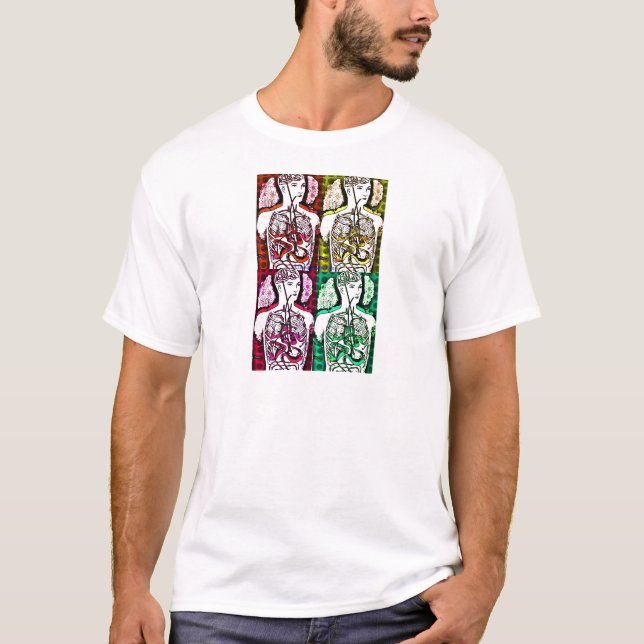 Pop Art Human Anatomy by Katie Pfeiffer T-Shirt (Front)