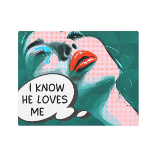 Pop Art I Know He Loves Me Mixed Media