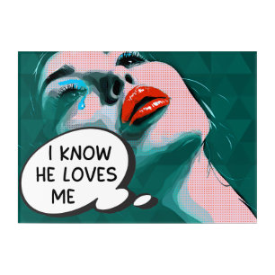 Pop Art I Know He Loves Me Mixed Media