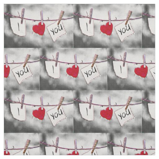 Pop Art I Love You Fabric