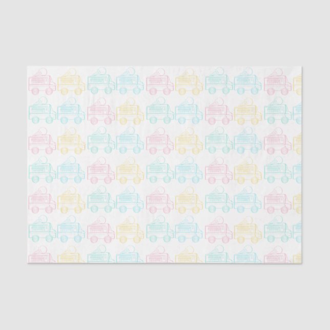 Pop Art Ice Cream Truck Rainbow Truck  Tissue Paper (Front)
