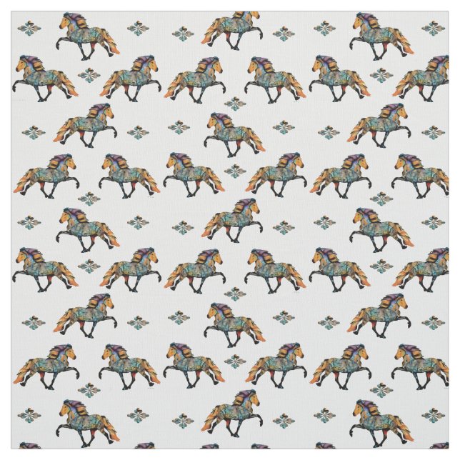 Pop Art Icelandic Horse Fabric (Swatch)