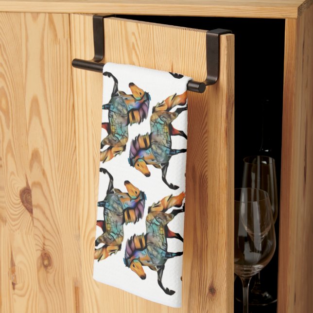 Pop Art Icelandic Horse  Kitchen Towel (Thirds Fold)