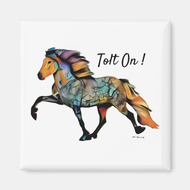 Pop Art Icelandic Horse  Magnet (Front)