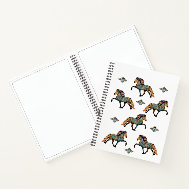 Pop Art Icelandic Horse Notebook (Inside)