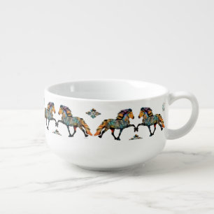 Pop Art Icelandic Horse  Soup Mug
