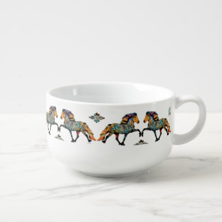Pop Art Icelandic Horse Soup Mug