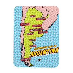 Pop Art Illustrated Argentina  Magnet