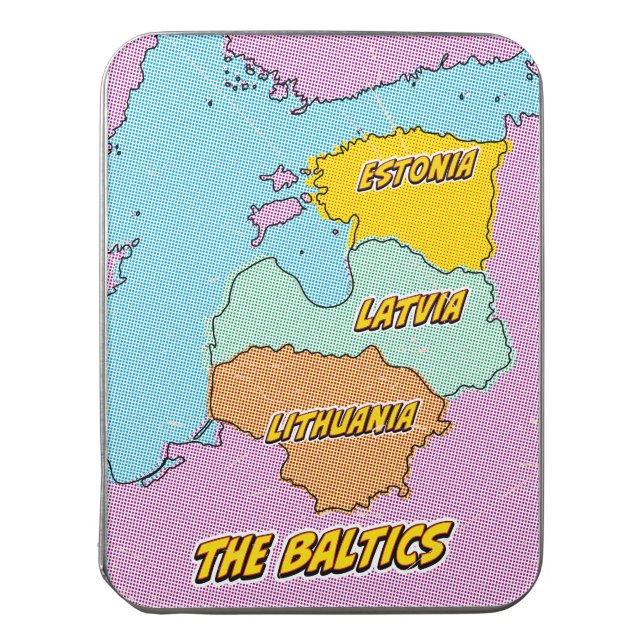 Pop Art Illustrated Baltic States map Jigsaw Puzzle (Lid Vertical)
