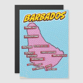 Pop Art Illustrated Barbados map (Front/Back)