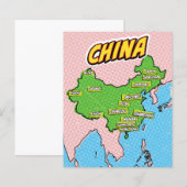 Pop Art Illustrated China map (Front/Back)
