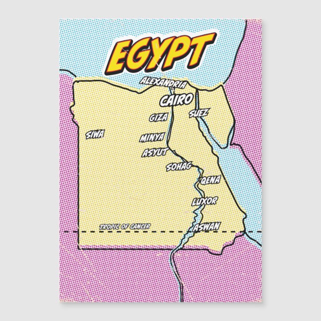 Pop Art Illustrated Egypt map (Front)