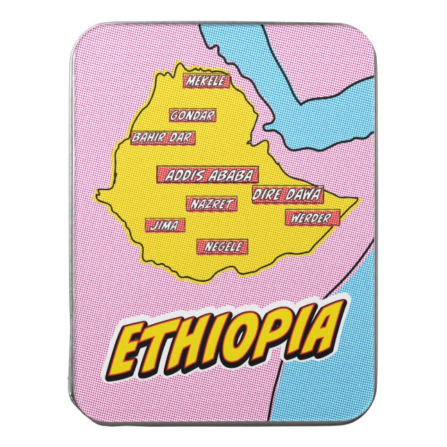 Pop Art Illustrated Ethiopia map Jigsaw Puzzle (Lid Vertical)