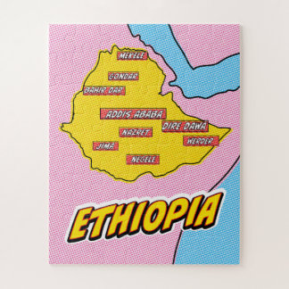 Pop Art Illustrated Ethiopia map Jigsaw Puzzle
