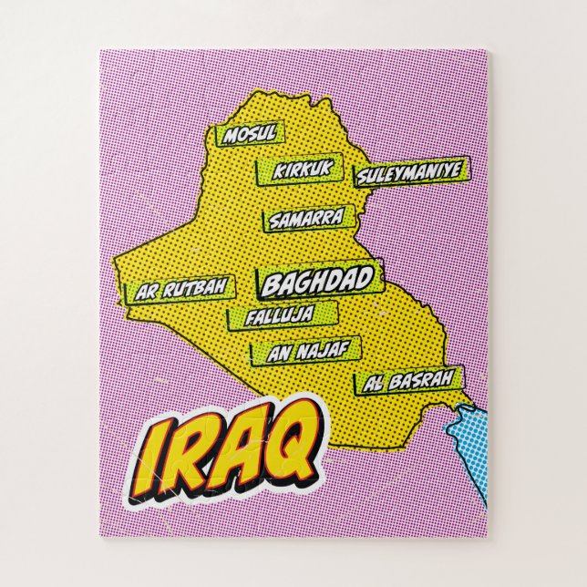Pop Art Illustrated Iraq map Jigsaw Puzzle (Vertical)