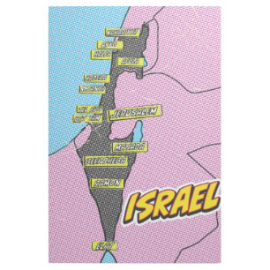 Pop Art Illustrated Israel map