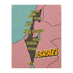 Pop Art Illustrated Israel map