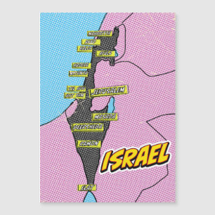 Pop Art Illustrated Israel map
