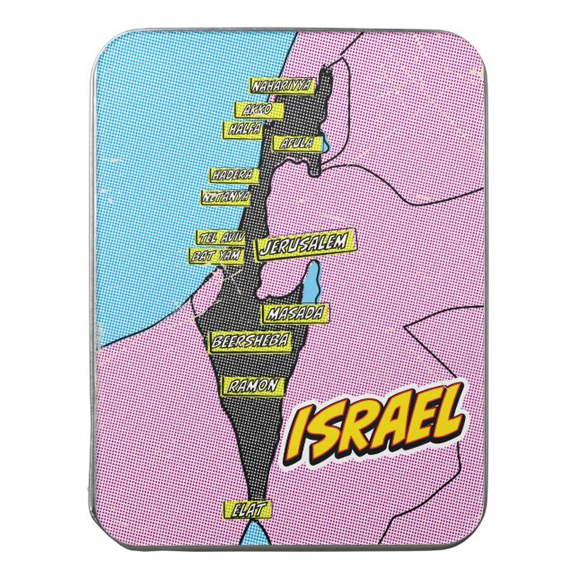 Pop Art Illustrated Israel map Jigsaw Puzzle (Lid Vertical)