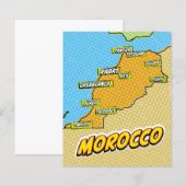 Pop Art Illustrated Morocco map (Front/Back)