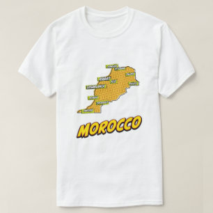 Pop Art Illustrated Morocco map T-Shirt