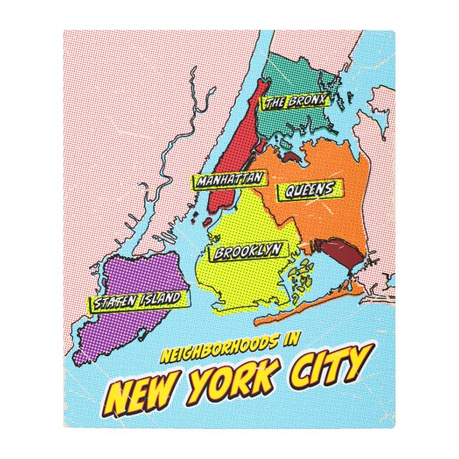 Pop Art Illustrated New York City map (Front)