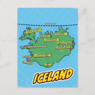 Pop Art Illustrated New York City map Postcard