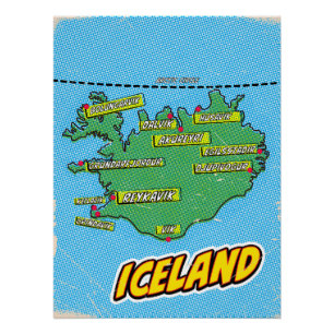 Pop Art Illustrated New York City map Poster