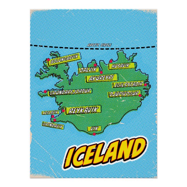 Pop Art Illustrated New York City map Poster (Front)