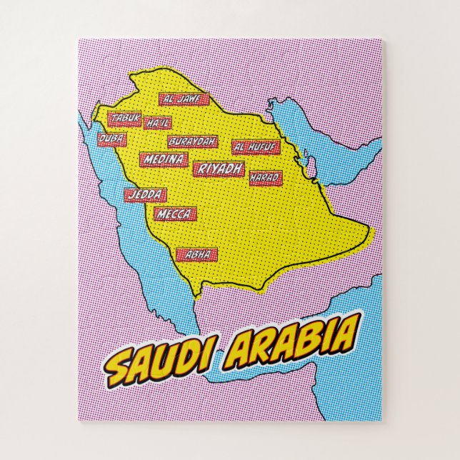 Pop Art Illustrated Saudi Arabia map Jigsaw Puzzle (Vertical)