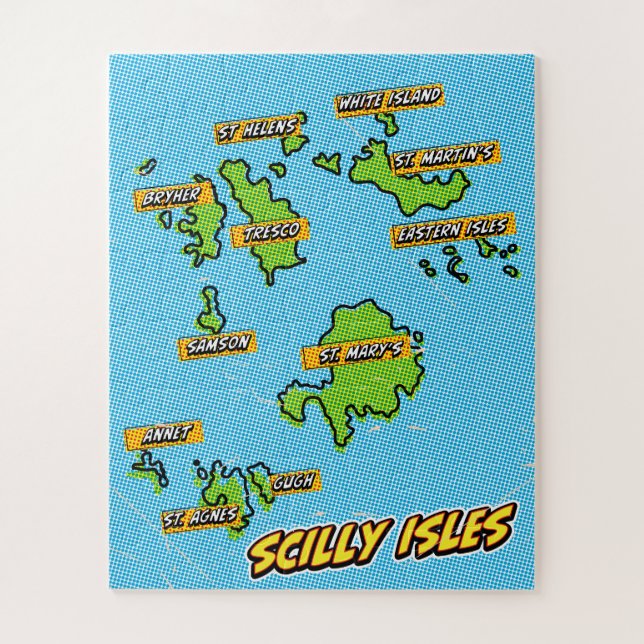 Pop Art Illustrated Scilly Isles map Jigsaw Puzzle (Vertical)
