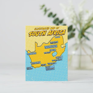 Pop Art Illustrated South Africa  Postcard