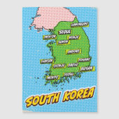 Pop Art Illustrated South Korea map (Front)