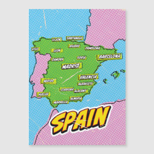 Pop Art Illustrated Spain map