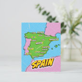 Pop Art Illustrated Spain map (Standing Front)