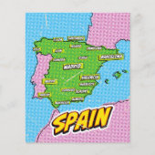 Pop Art Illustrated Spain map (Front)