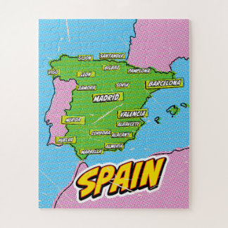 Pop Art Illustrated Spain map Jigsaw Puzzle