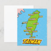 Pop Art Illustrated Taiwan map (Front/Back)