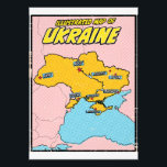 Pop Art Illustrated Ukraine Photo Print<br><div class="desc">Pop Art Illustrated Ukraine in a beautiful worn style.</div>