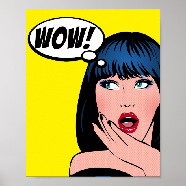 Pop Art illustration in Roy Lichtenstein style Poster (Front)