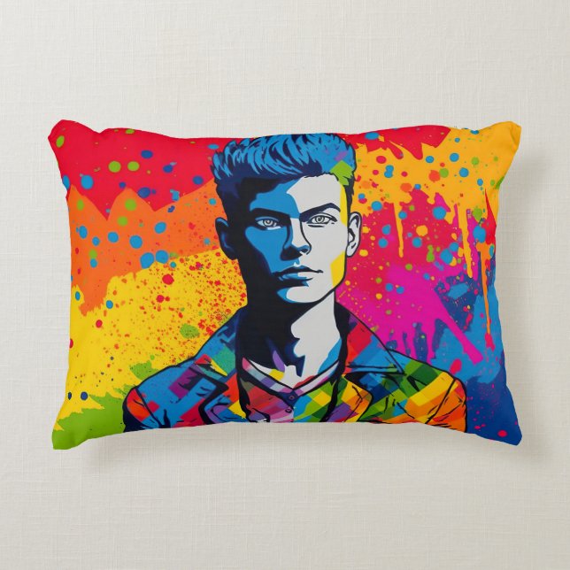 Pop art illustration, pride day and the LGBT  Accent Pillow (Front)