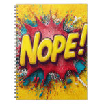 Pop Art Illustration with Bold Yellow &#39;NOPE Notebook