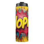 Pop Art Illustration with Bold Yellow &#39;NOPE Thermal Tumbler